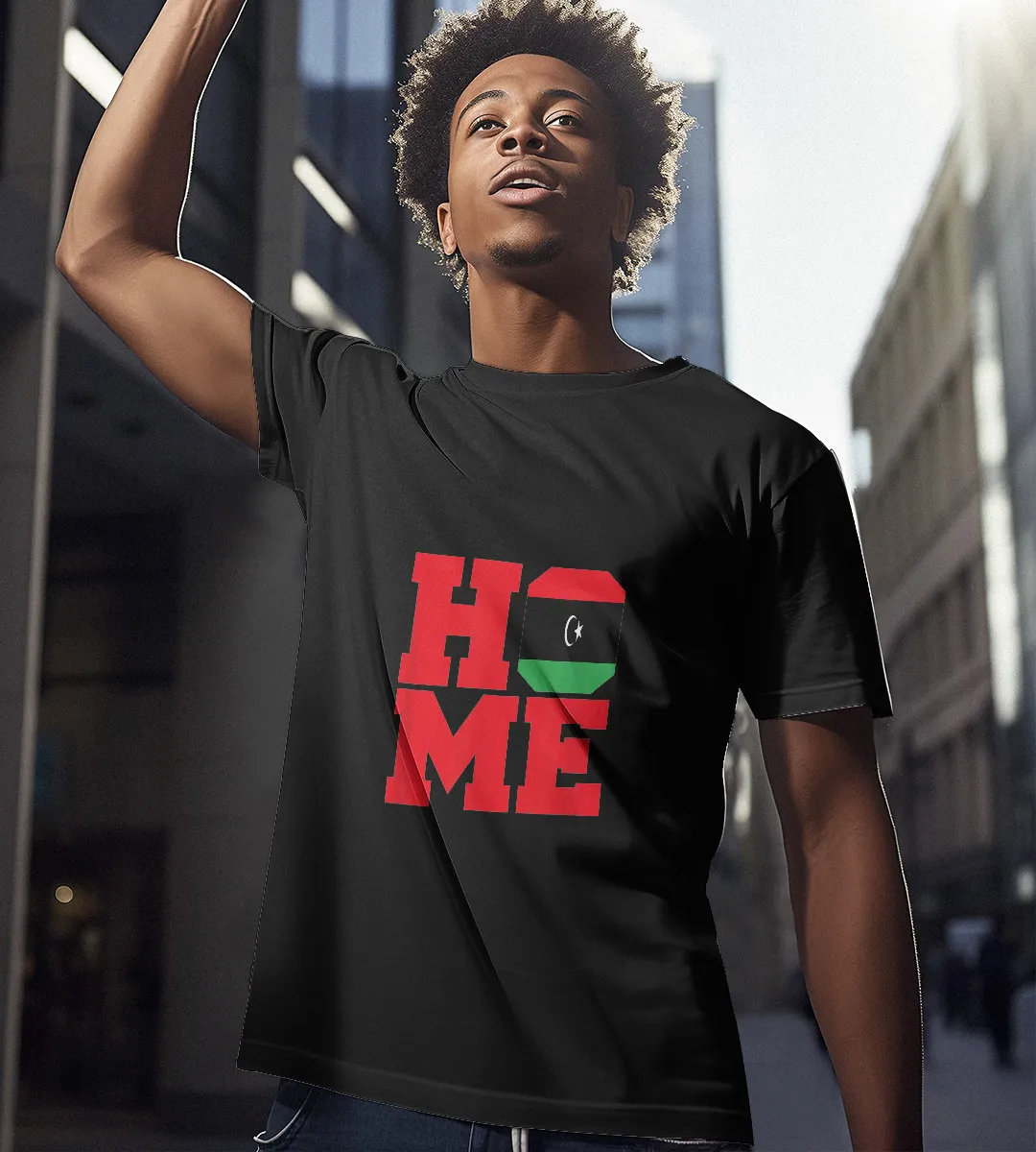 1sttheworld T-Shirt - Home Libya Flag T-Shirt Black A35