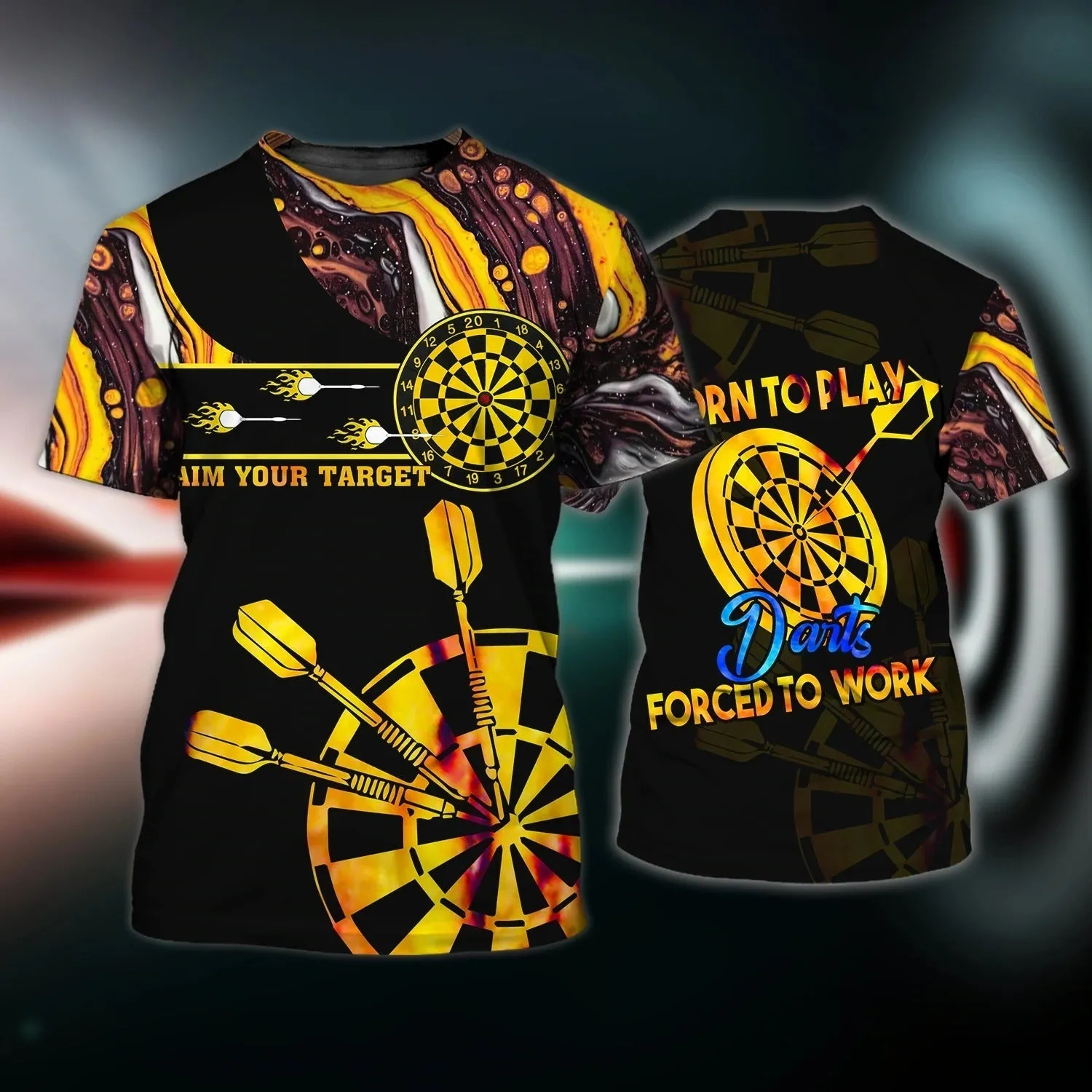 3D All Over Printed Dart Shirt For Men, Born To Play Dart T Shirt, Gifts For Darts Players, Dart Gift