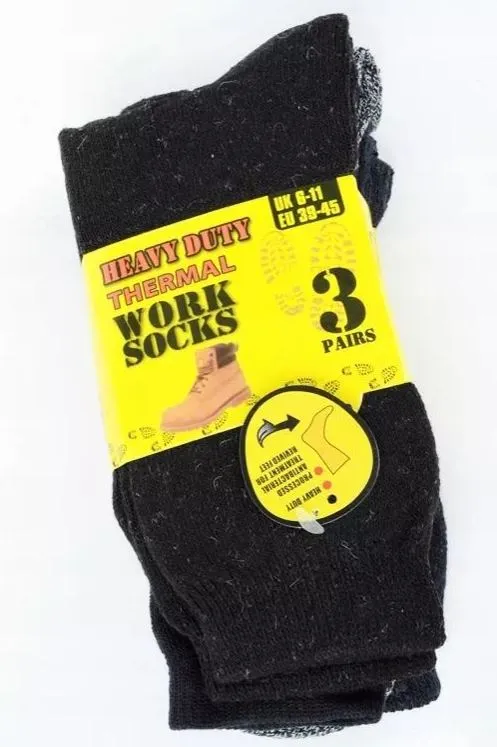 90 Pairs X Bulk Pack Mens Heavy Duty Thermal Cotton Work Crew Socks- For Resell