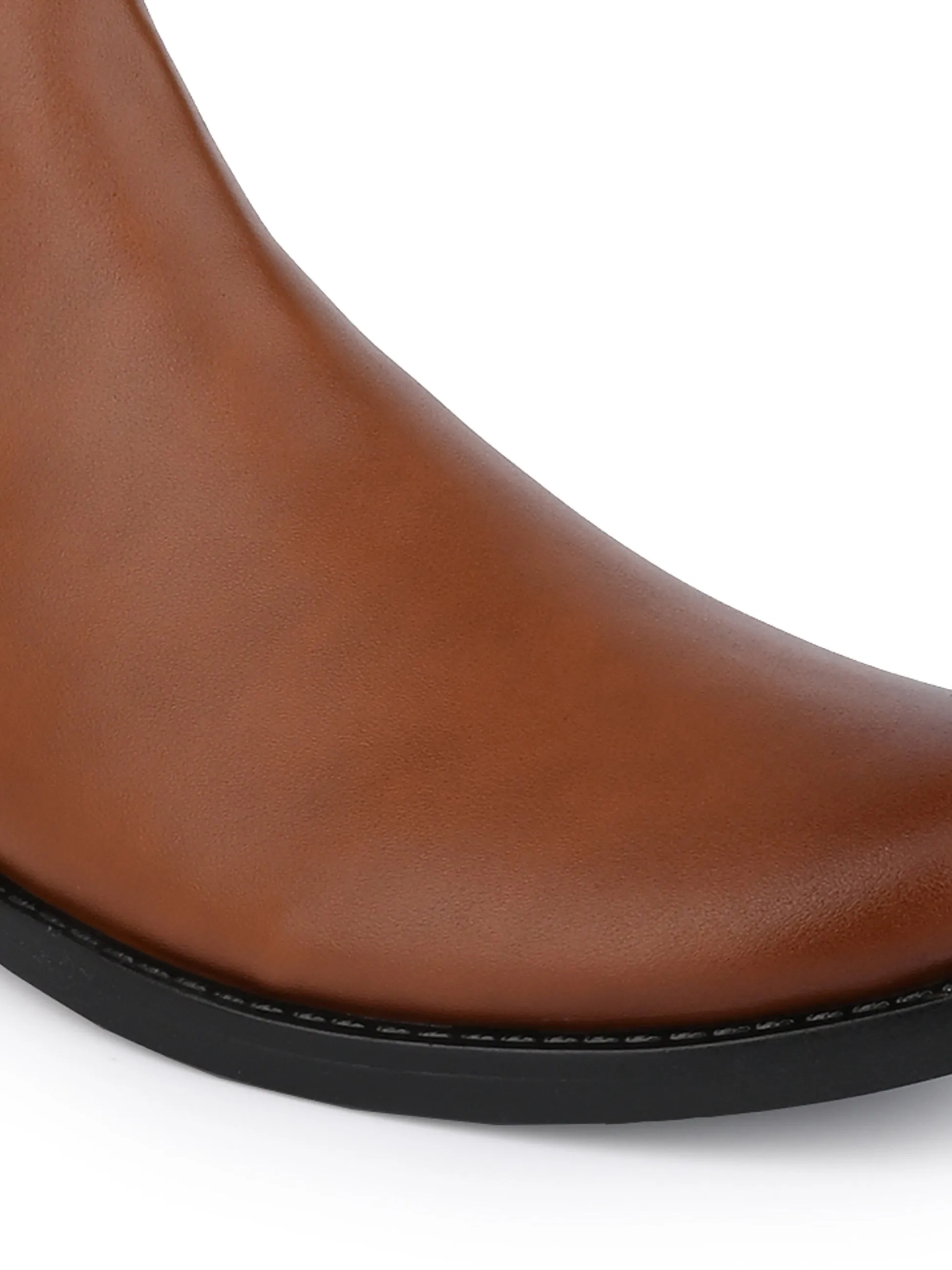 Alberto Torresi Synthetic Tan Chelsea Boots For Men