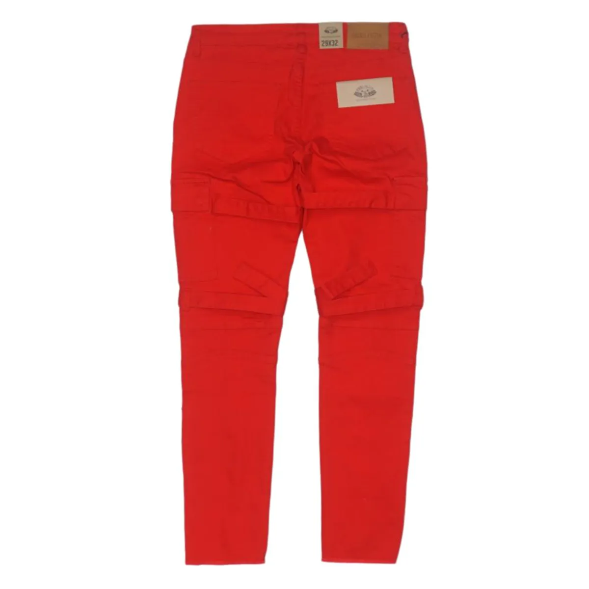 Baghdad Prem Stretch Twill Zipper Cargo Denim (Red) /C4