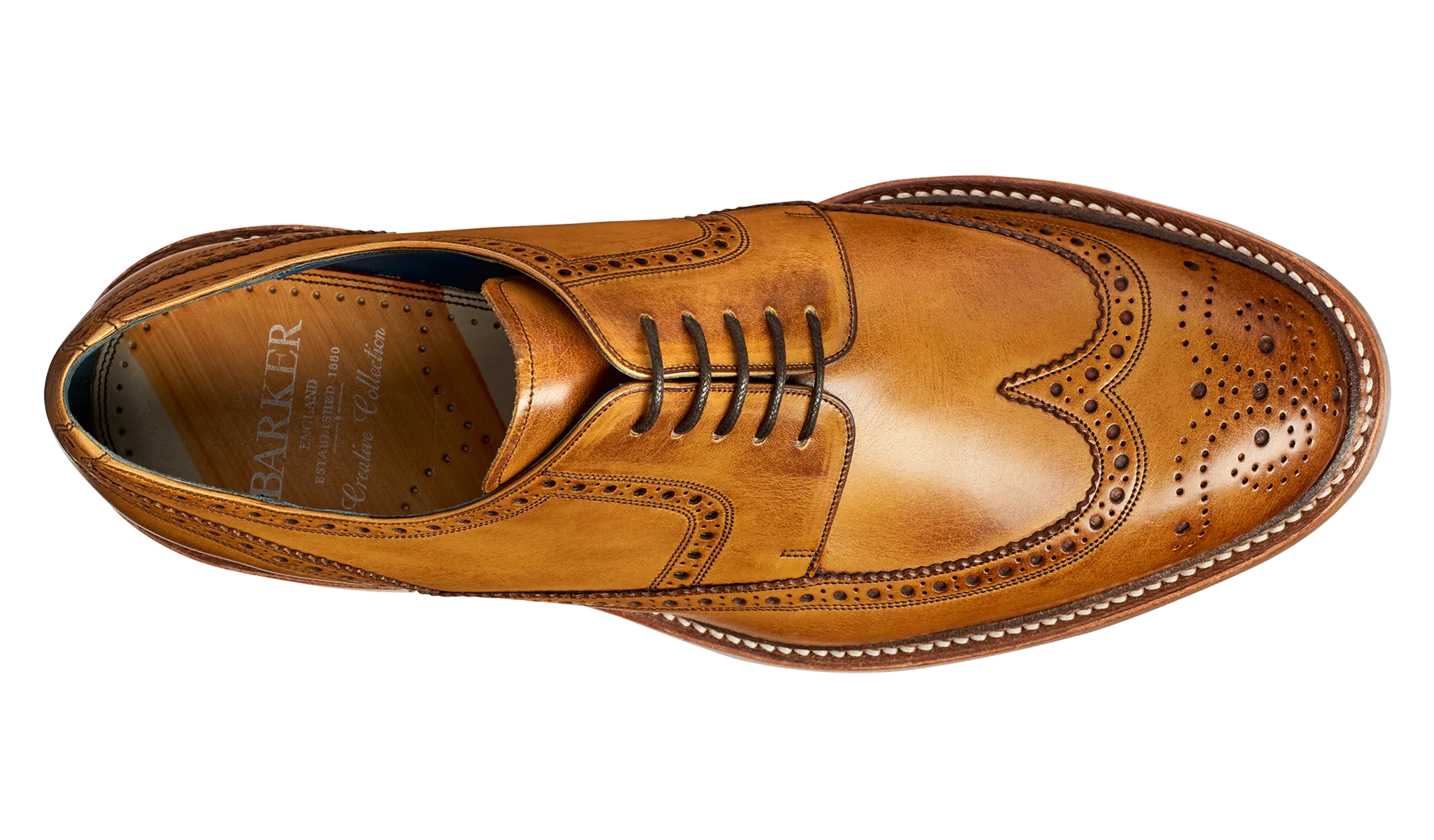 Barker Bailey Classic wing tip Derby - Cedar Hand Painted