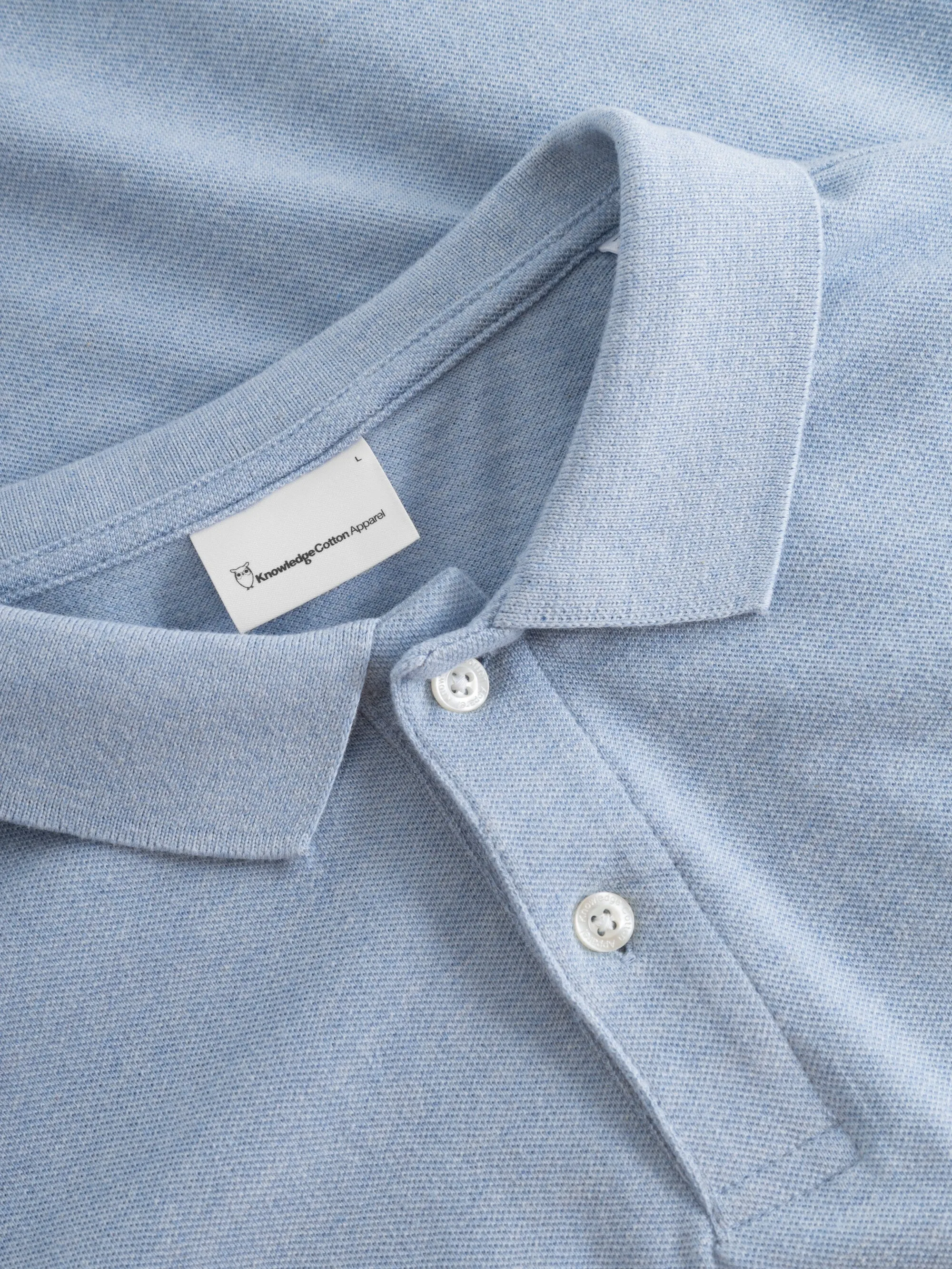 Basic badge polo - Sky way melange