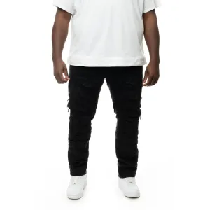 Big And Tall Heavy Rip & Repair Jeans - Jet Black