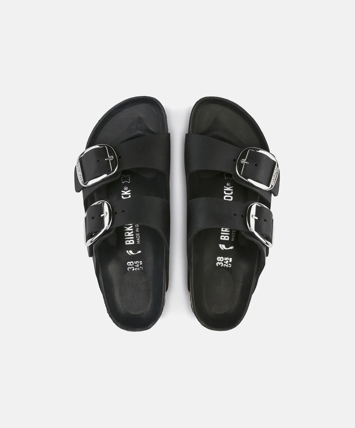 Birkenstock Arizona Big Buckle Oiled Leather Black Sandals