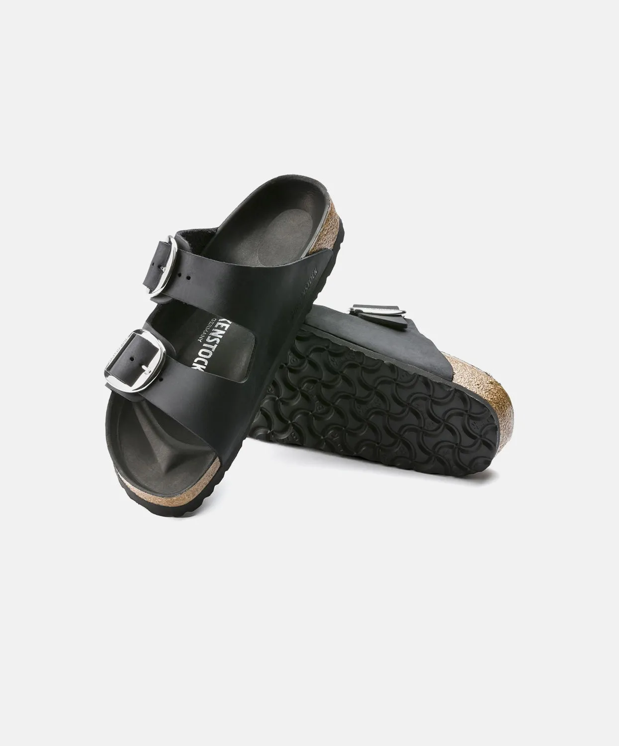 Birkenstock Arizona Big Buckle Oiled Leather Black Sandals