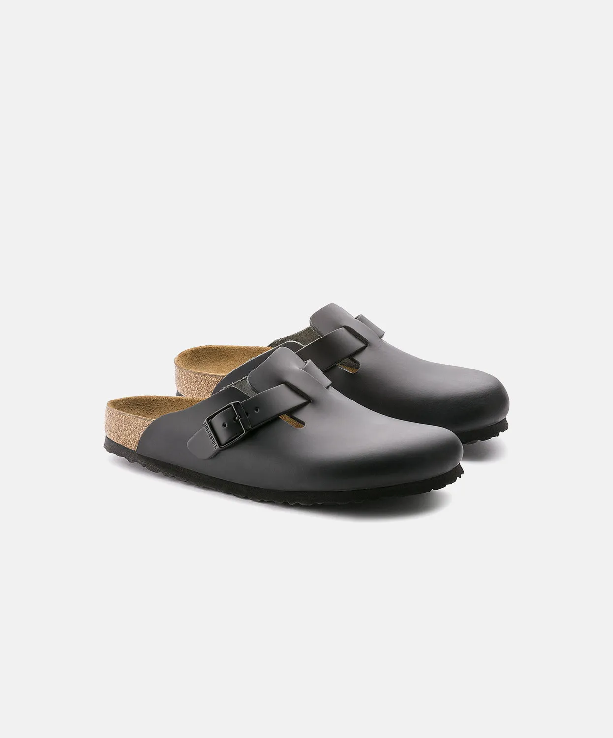 Birkenstock Boston Leather Black Clogs