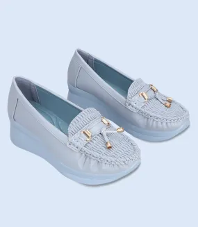 BW5822-BLUE-Women Comfort Moccasins