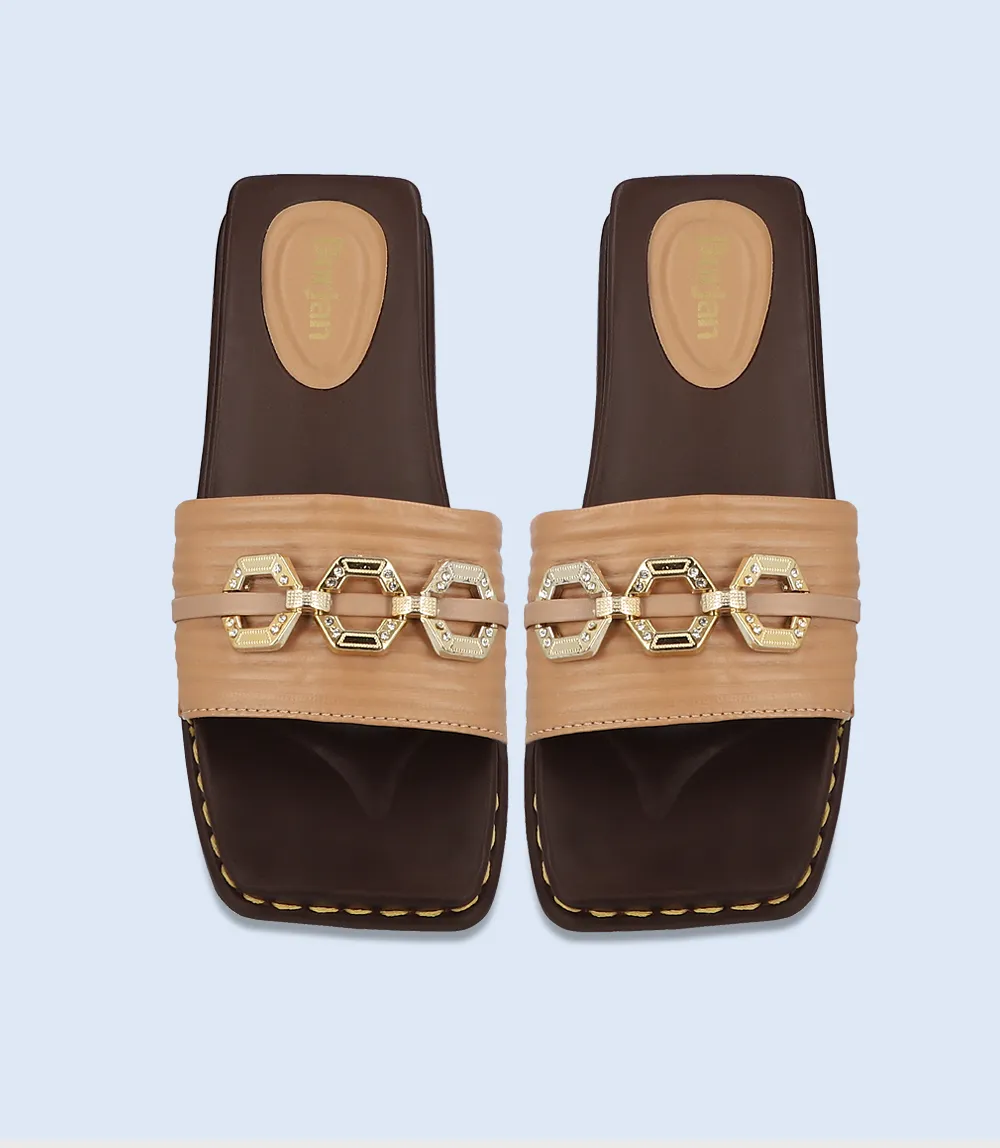 BW8328-BROWN-Women Casual Slipper