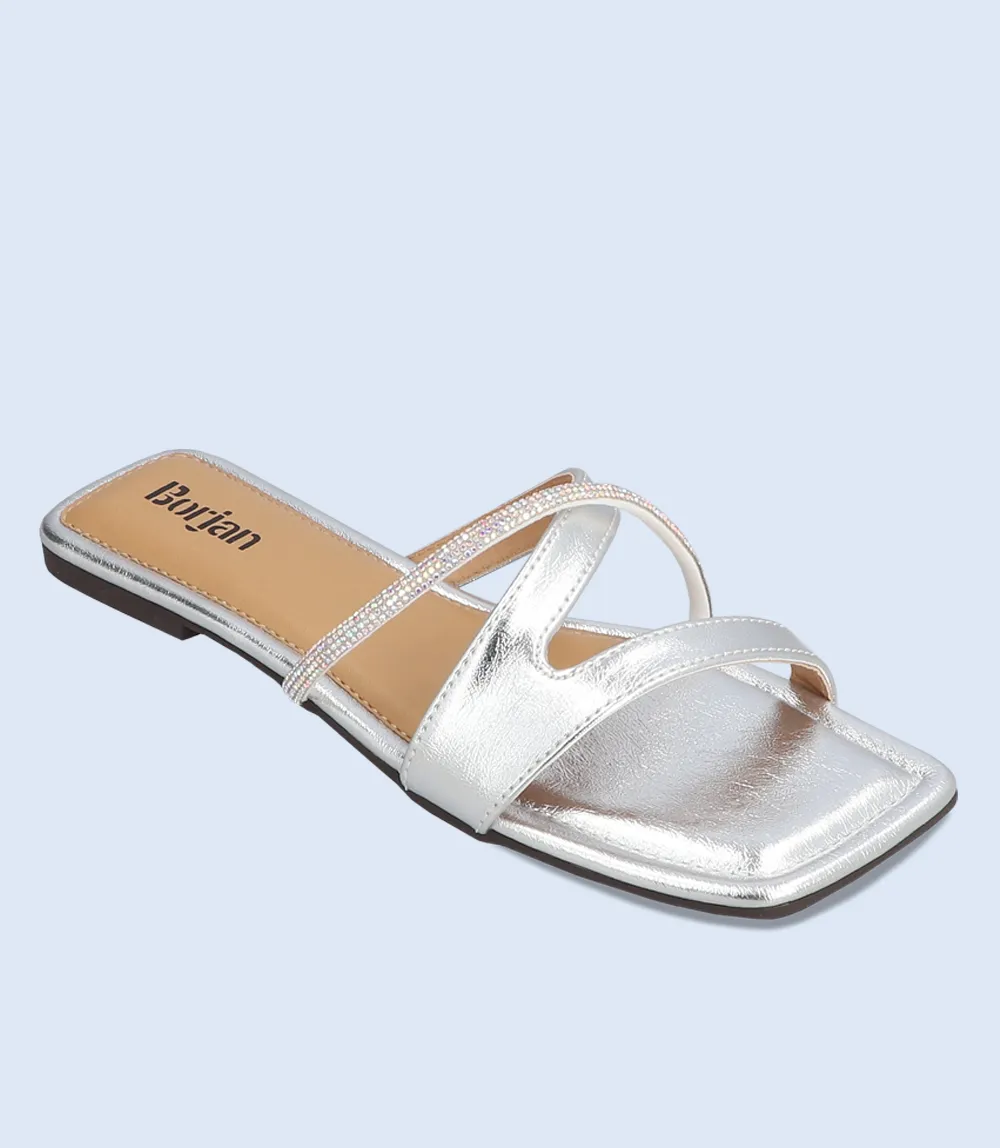 BW9299-SILVER-Women Casual Slippers