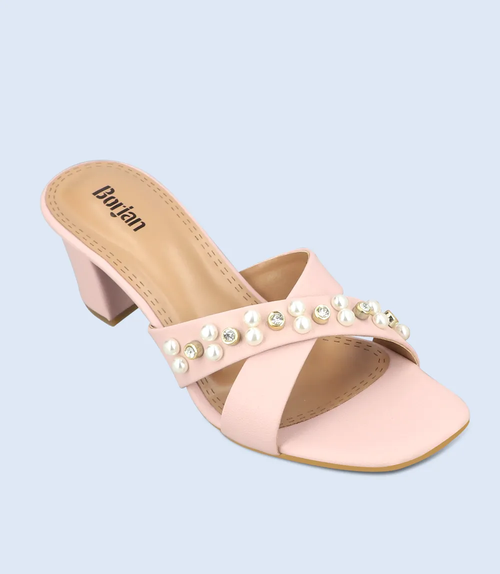 BW9350-TEA PINK-Women Slipper Heel