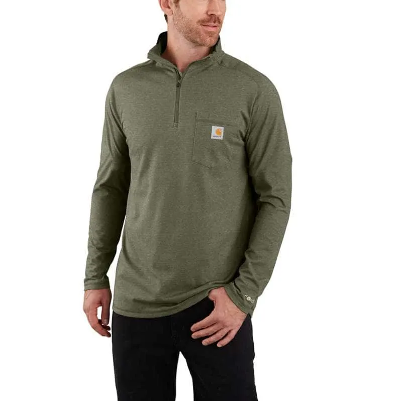 Carhartt Men's Force Relaxed Fit Midweight Long-Sleeve Quarter-Zip Mock-Neck T-Shirt