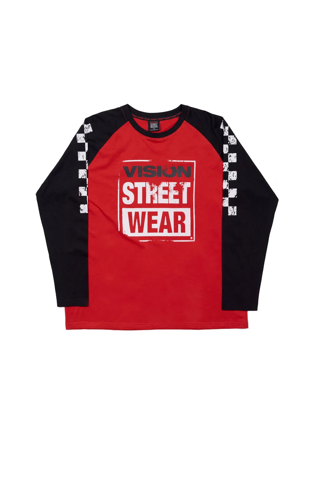 Checker Print Sleeve Logo T-Shirt - Black/Red