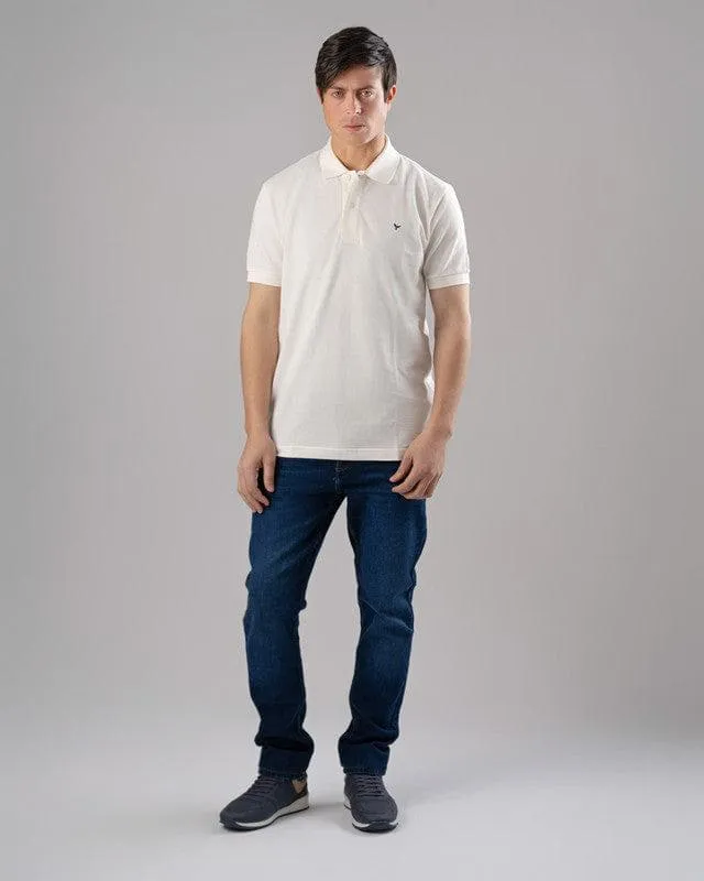 CLASSIC FIT PIQUE POLO SHIRT - WHITE