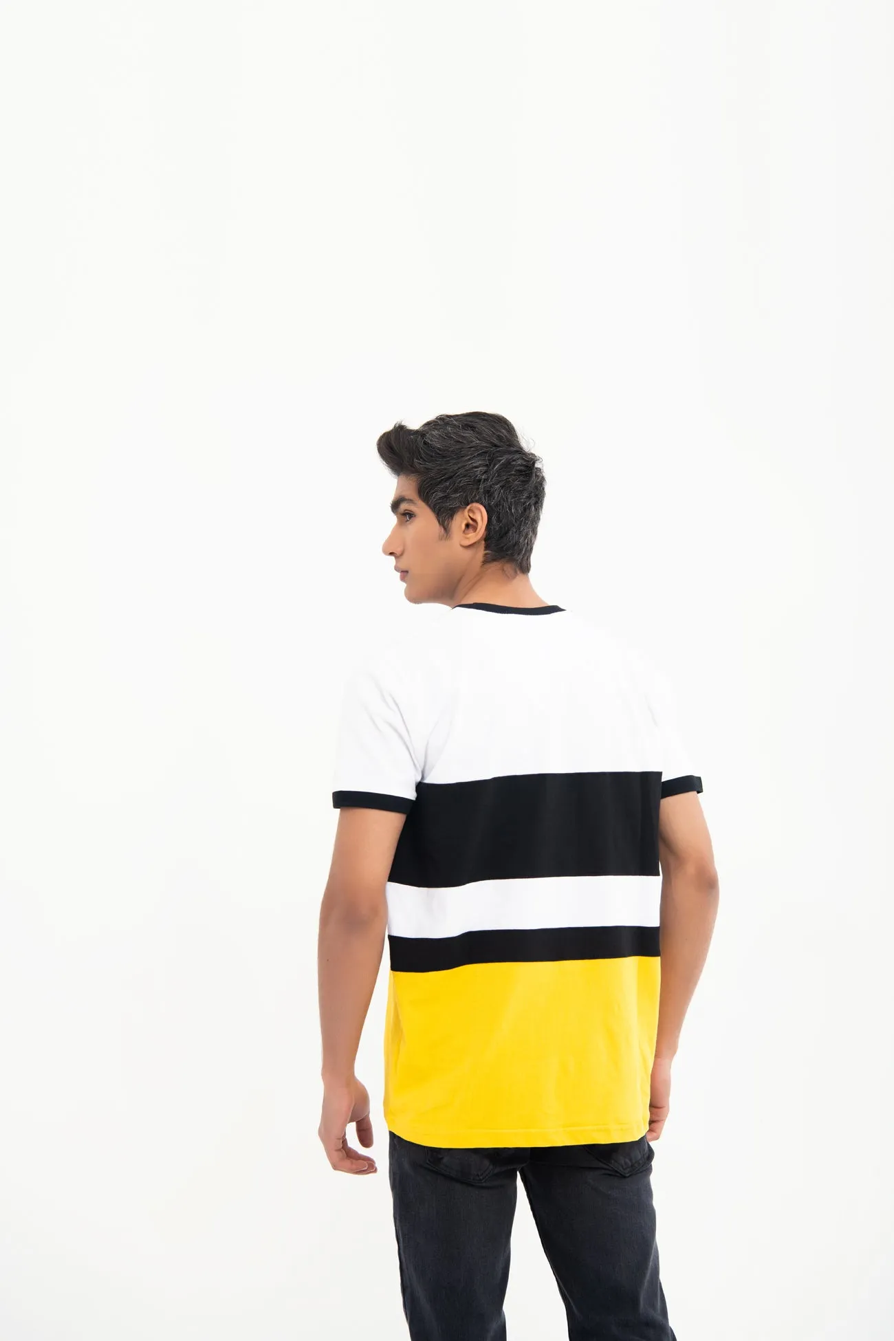 COLOR BLOCK PRINTED T-SHIRT