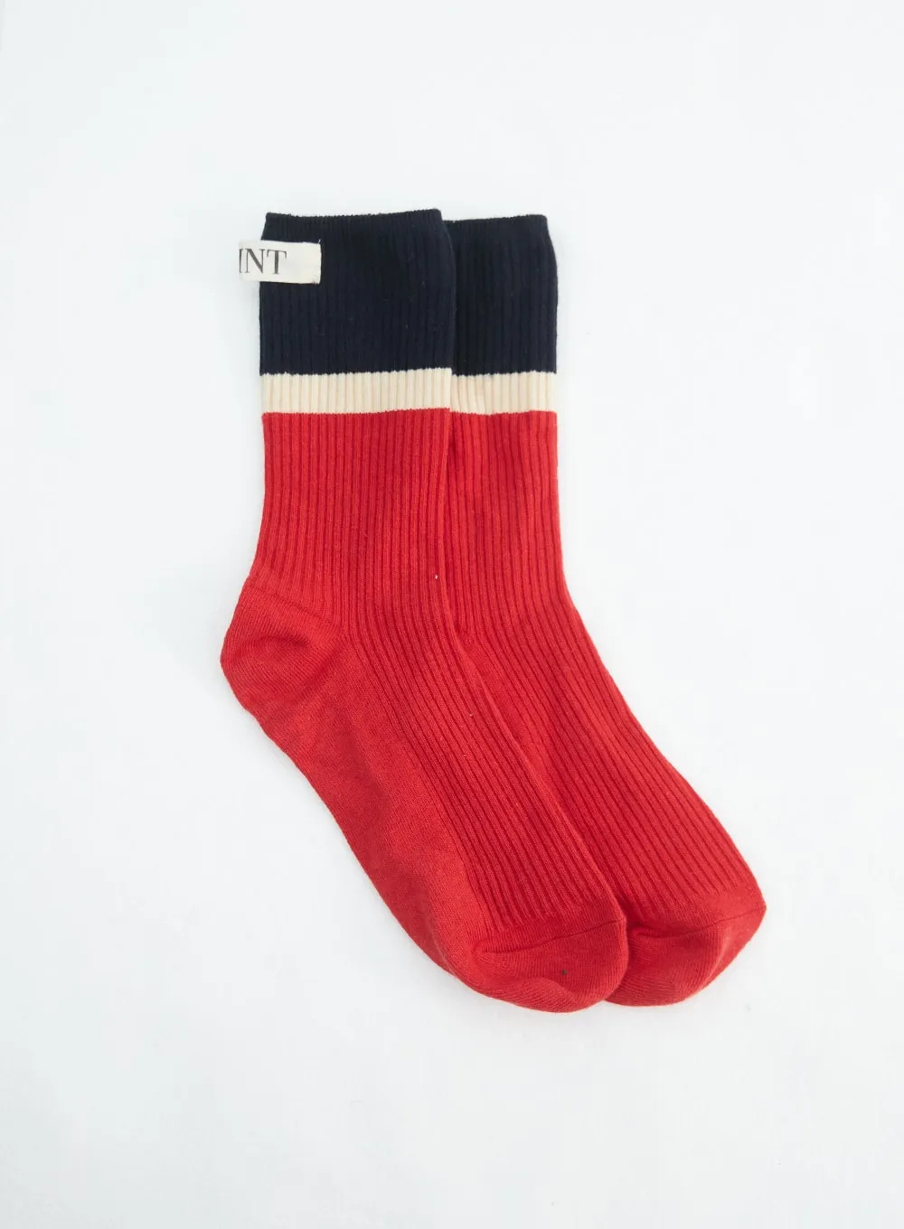 Color Block Ribbed Knit Socks IN316