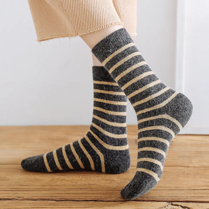 Cozy and Warm | Wool Socks | Yellow Stripes