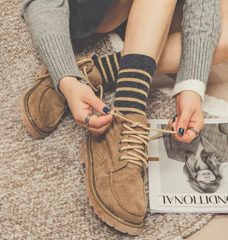 Cozy and Warm | Wool Socks | Yellow Stripes