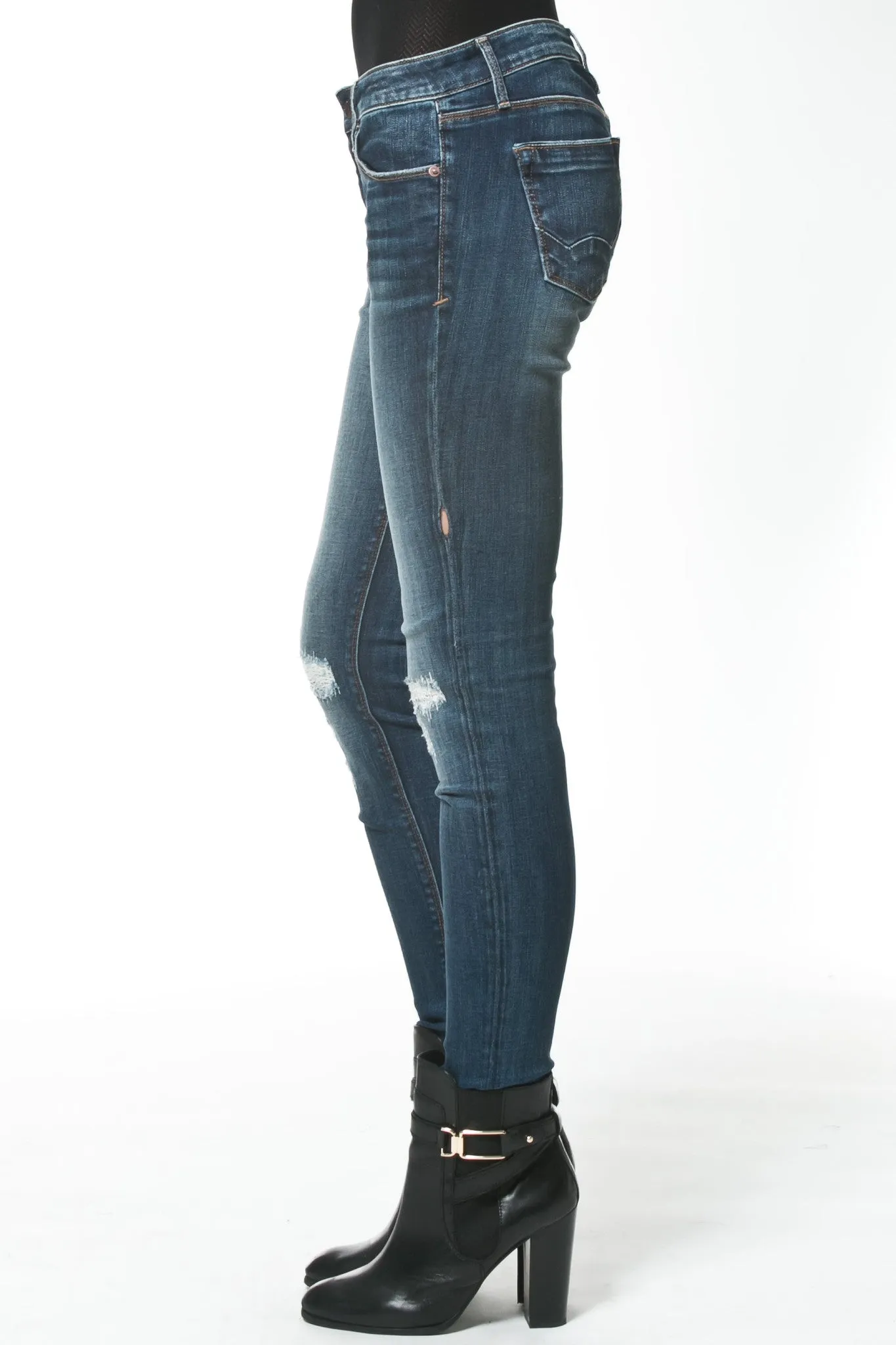 Distressed Mid-Rise Jean