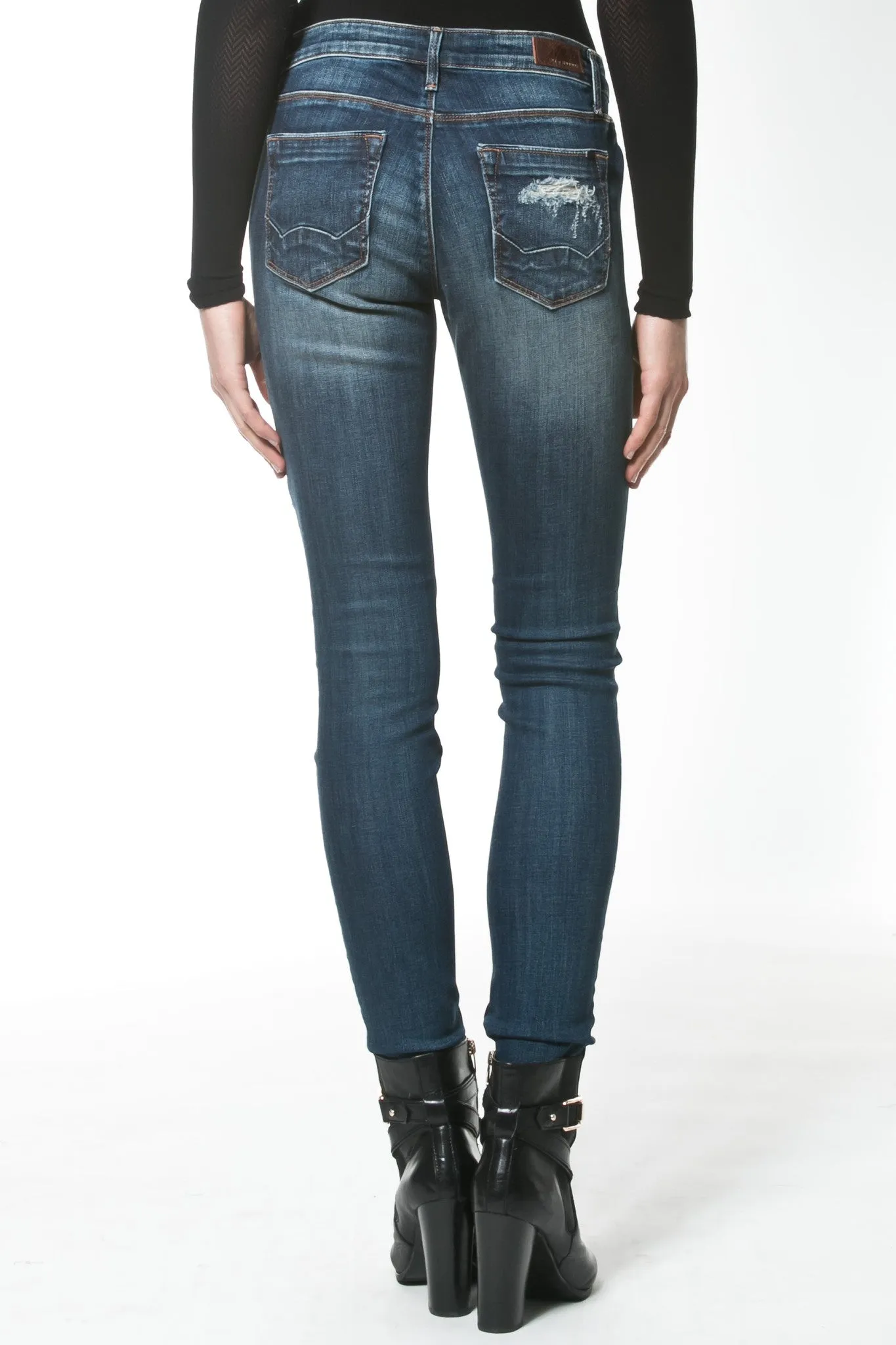 Distressed Mid-Rise Jean