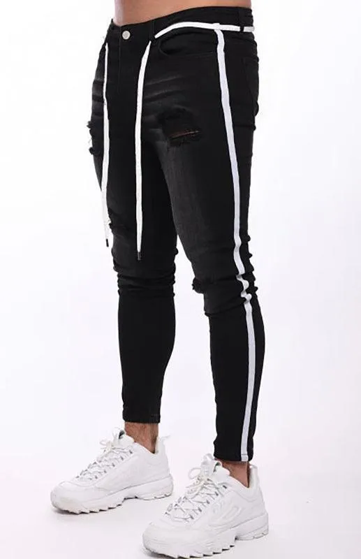 Drawstring Pencil Skinny Jeans