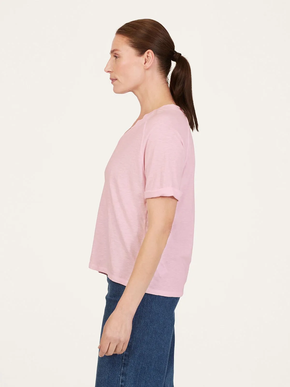 Fairtrade Organic Cotton Notch Neck T-Shirt - Orchid Pink