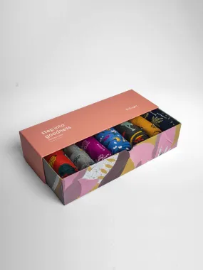 Ginney Patterned Bamboo 7 Pack Sock Gift Box - Multi