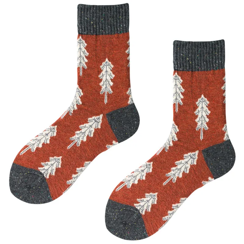 Holiday Special | Wool Socks | Pine Tree (Red)