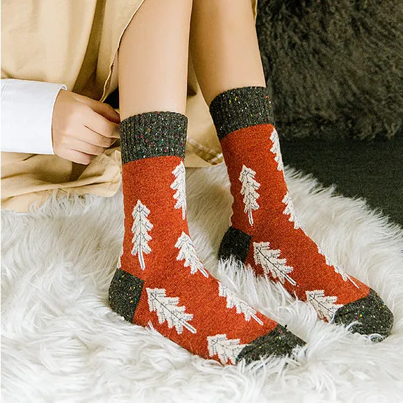 Holiday Special | Wool Socks | Pine Tree (Red)