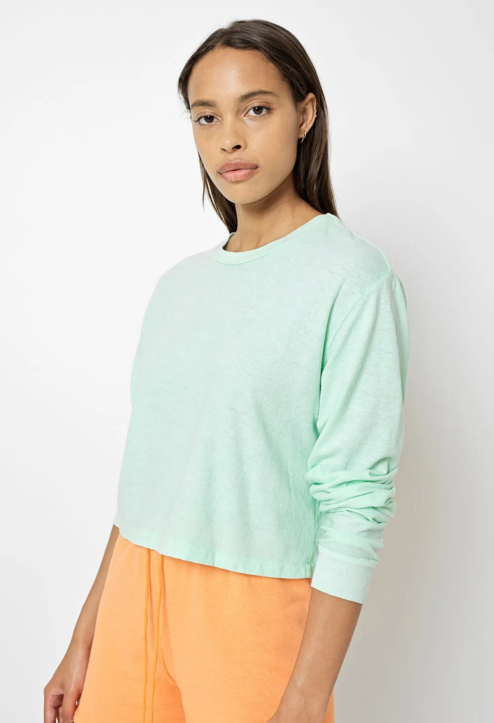 Jersey LS Cropped Tee / Mint