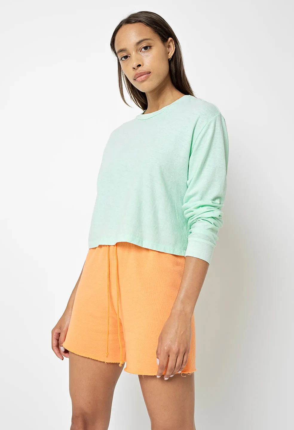 Jersey LS Cropped Tee / Mint