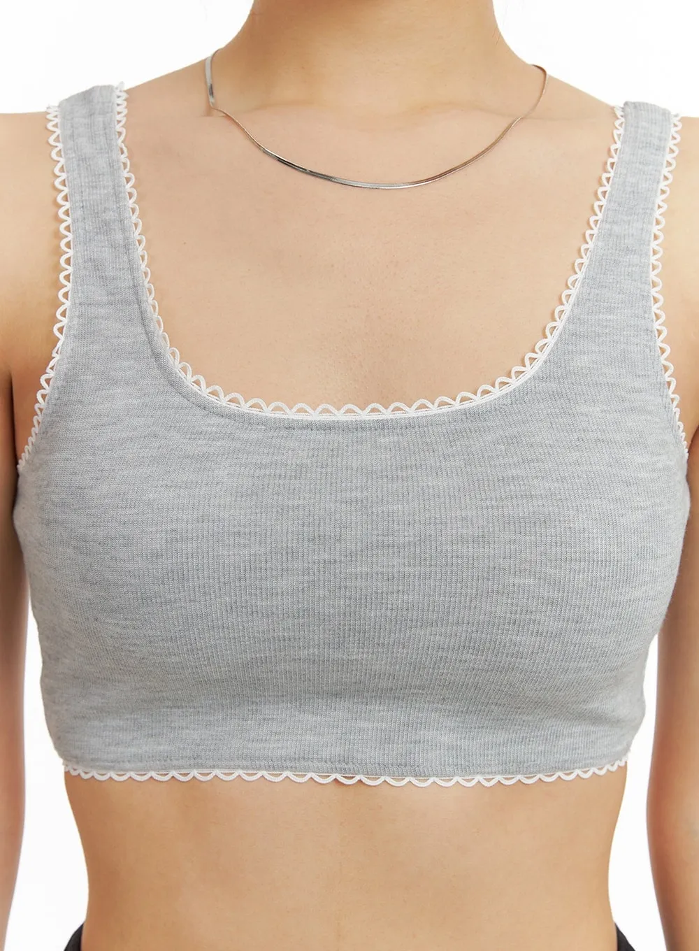 Lace Trim Comfy Sports Bra CM421