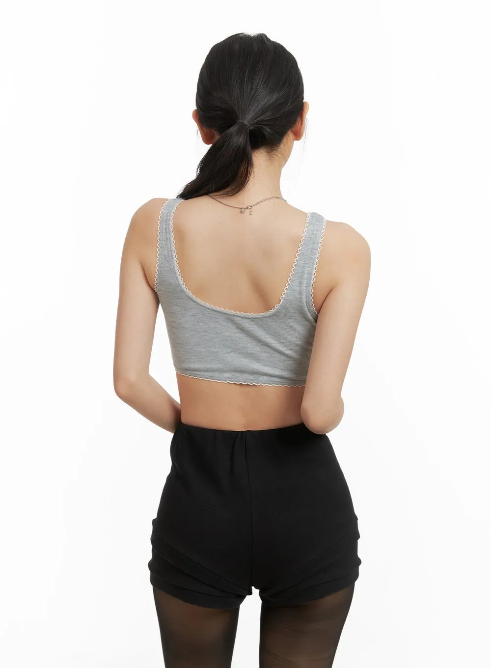 Lace Trim Comfy Sports Bra CM421