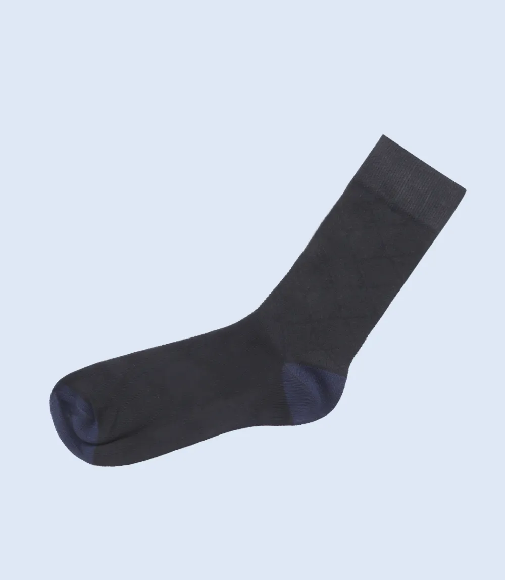 MA1700-BLACK/NAVY-Mid-calf Socks For Men