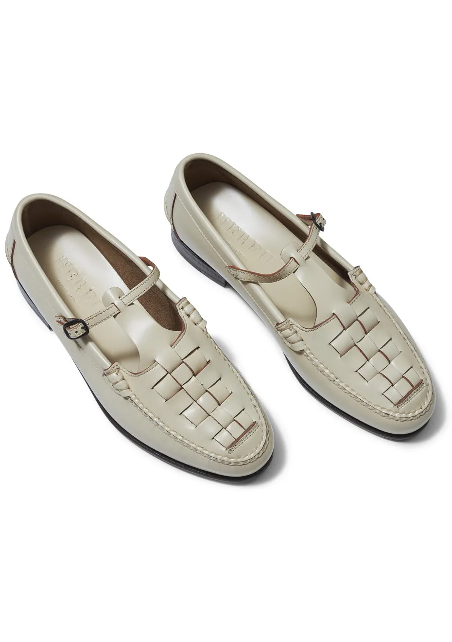 Maqueda Interwoven T-Bar Loafer Custard