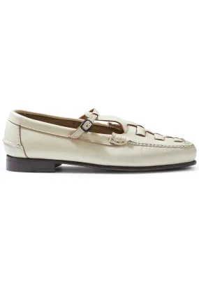 Maqueda Interwoven T-Bar Loafer Custard