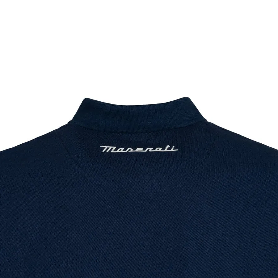 Maserati Trident Logo Polo Shirt - Navy