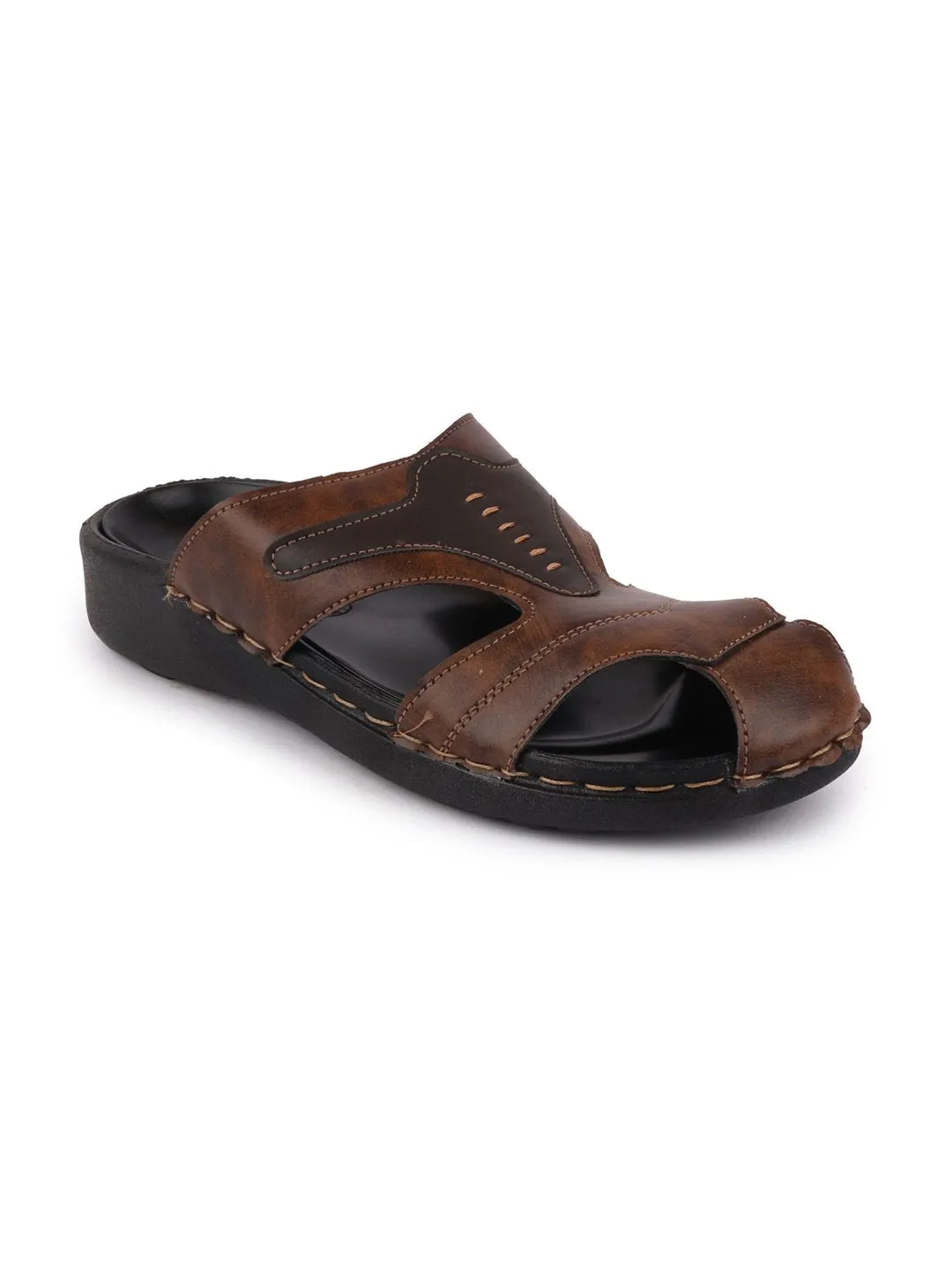 Men Brown Casual Slip-On Fishermen Sandals