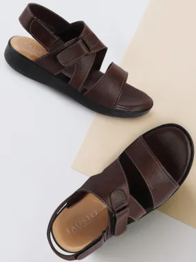 Men Brown Dress Sandals