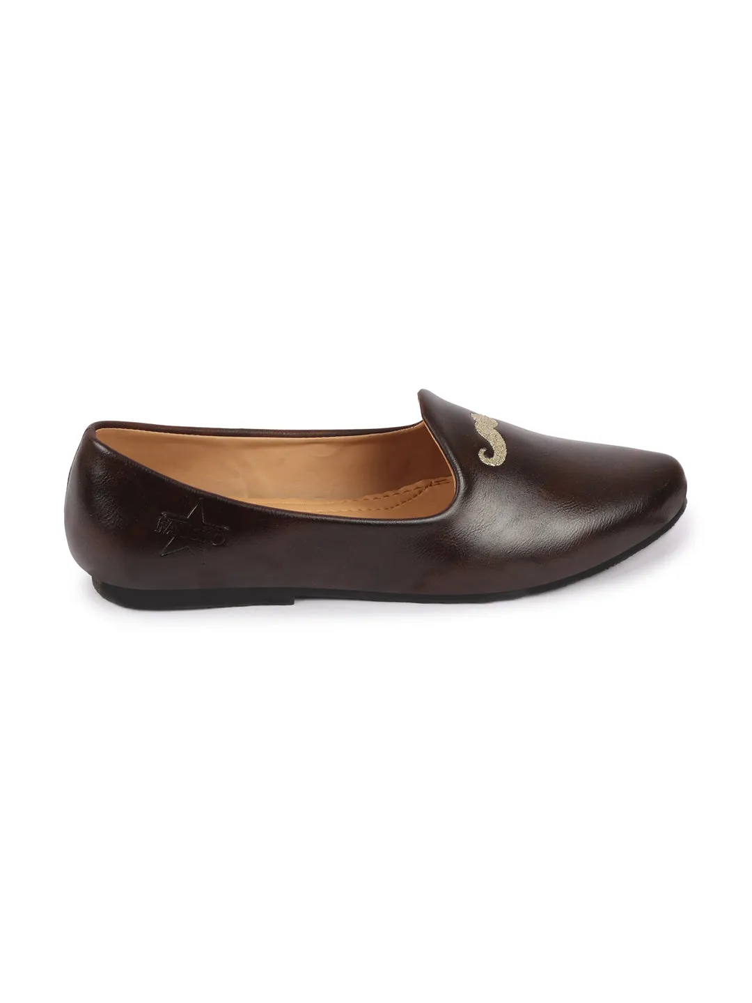 Men Brown Ethnic Slip-On Juttis