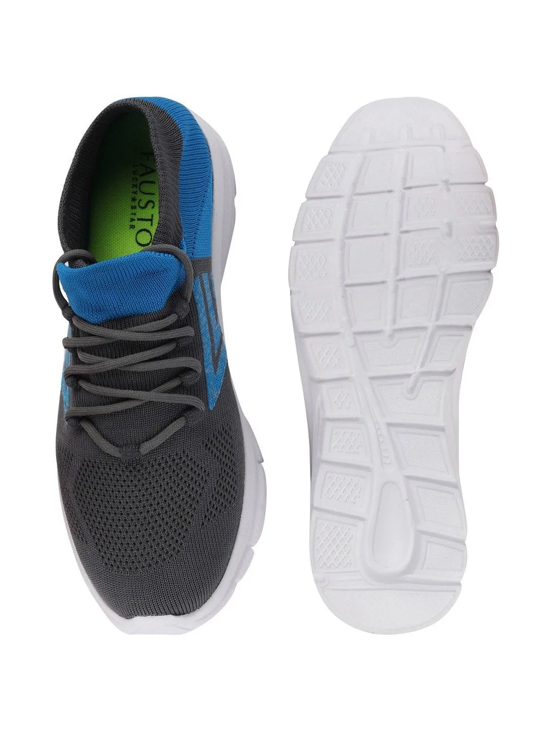 Men Grey Sports & Outdoors Lace Up Running Shoes