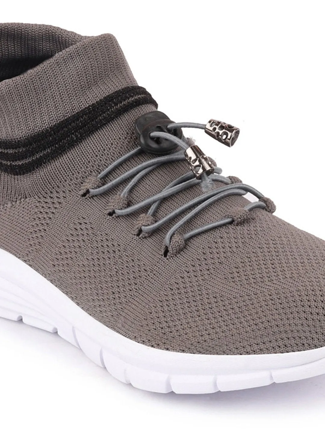 Men Grey Sports Lace-Up Outdoor Running Shoes