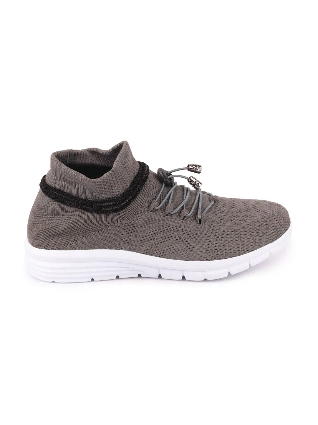 Men Grey Sports Lace-Up Outdoor Running Shoes