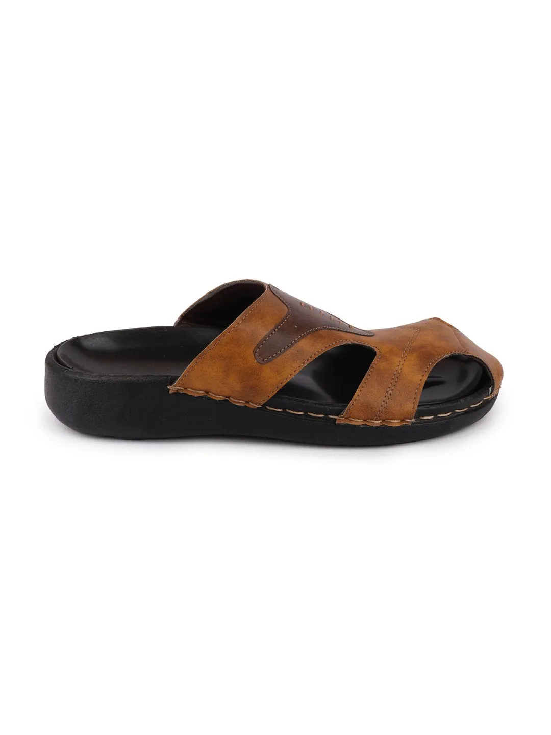 Men Tan Casual Slip-On Fishermen Sandals