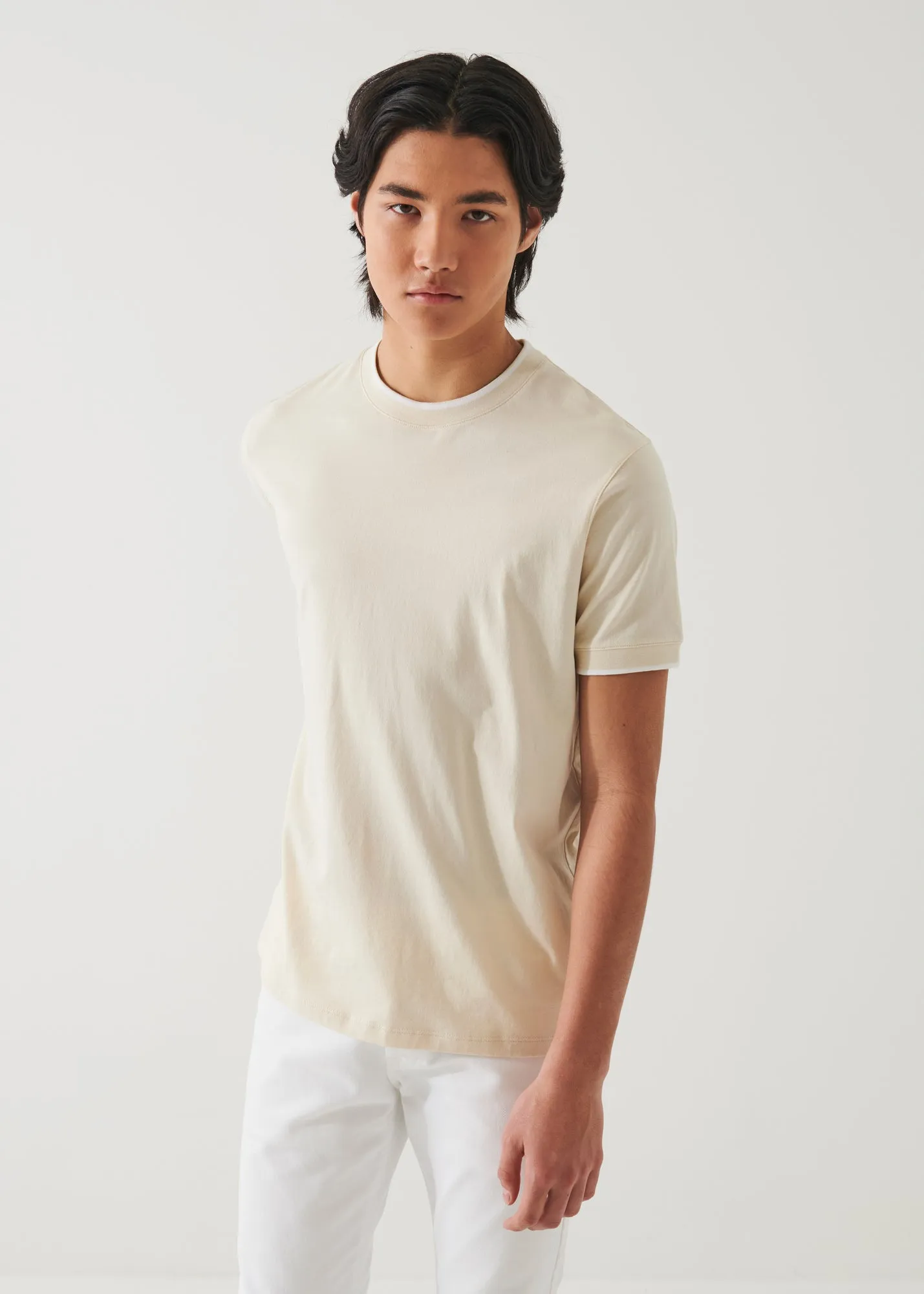 MERCERIZED PIMA COTTON TIPPED T-SHIRT