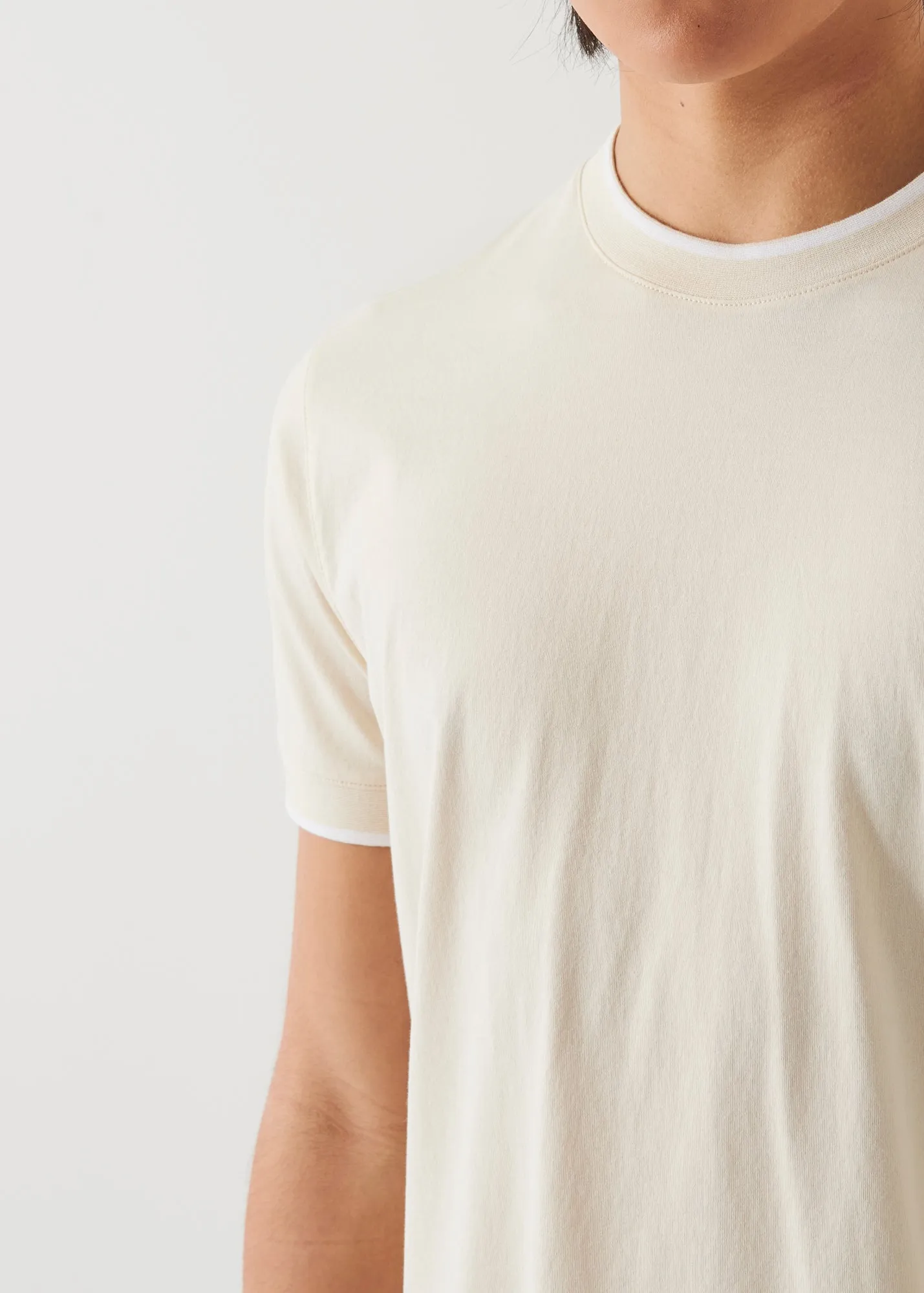 MERCERIZED PIMA COTTON TIPPED T-SHIRT