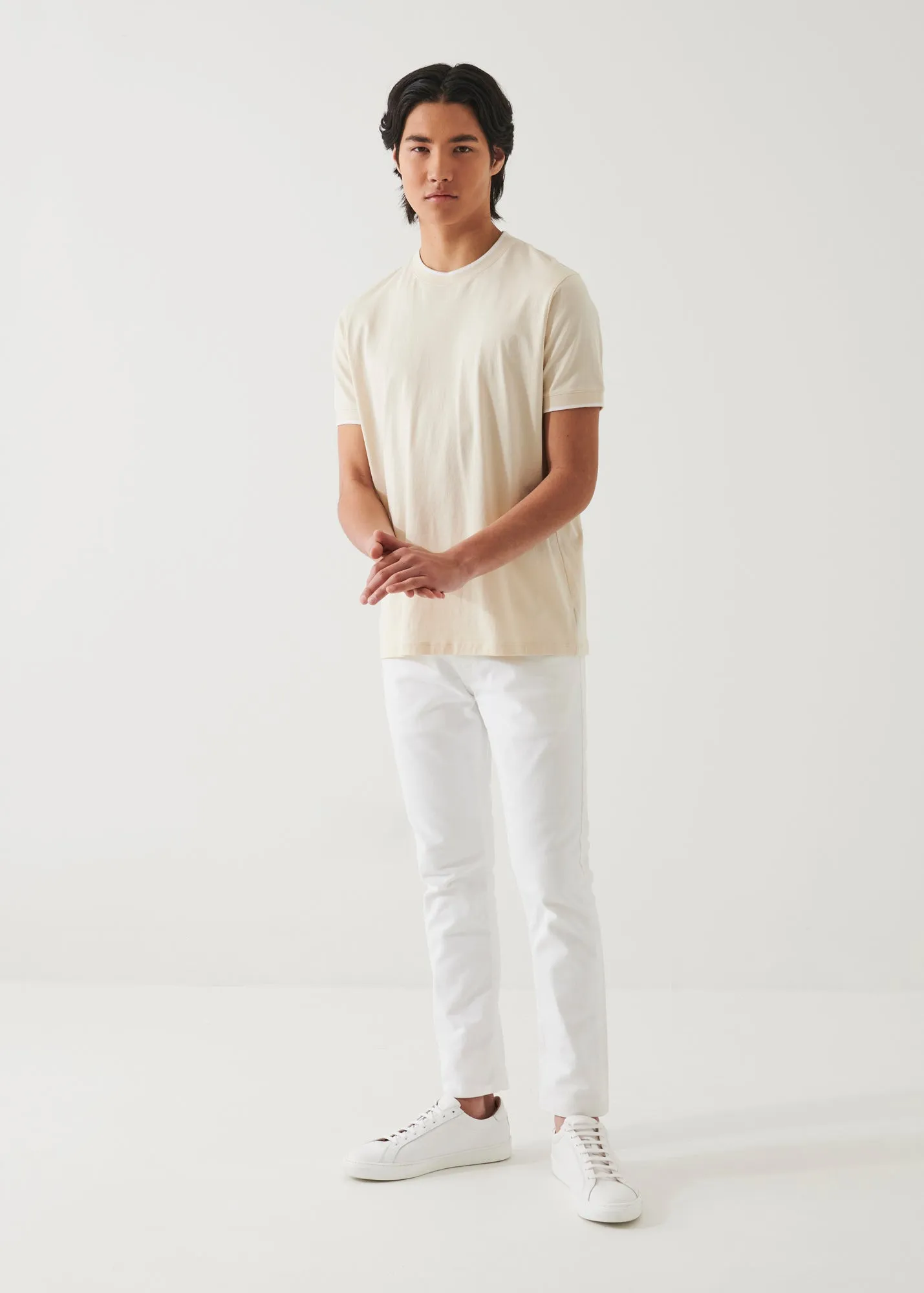 MERCERIZED PIMA COTTON TIPPED T-SHIRT