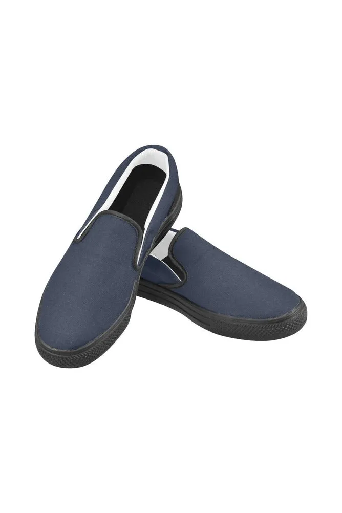 Midnight Blue Men's Slip-on Canvas Shoes (Model 019)