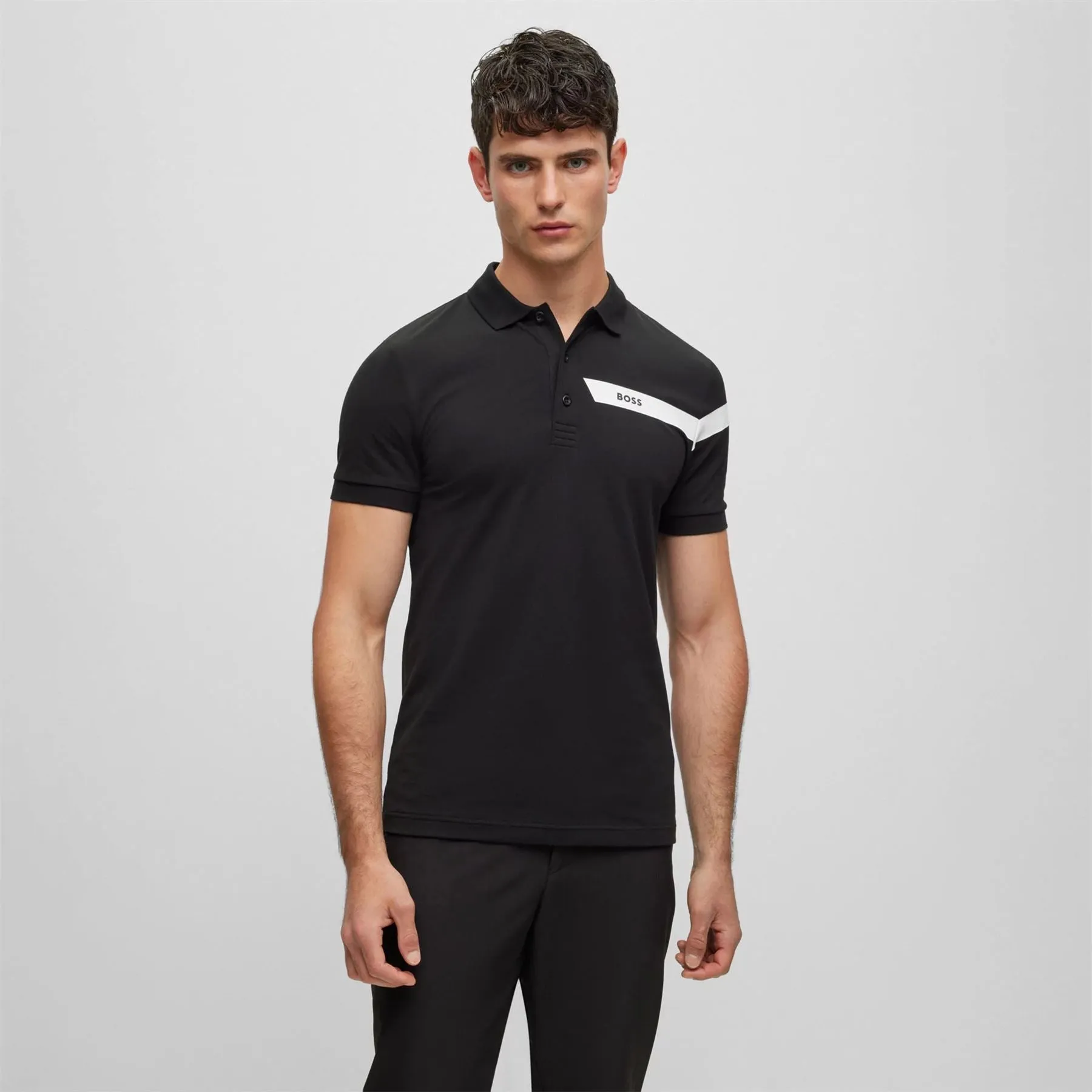 Paule Cotton Jersey Slim Fit Polo Black - W23