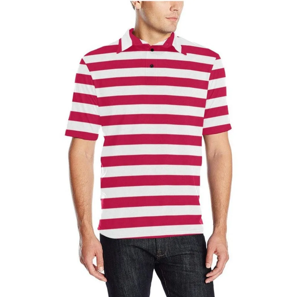 Red Stripes Men's Polo Shirt